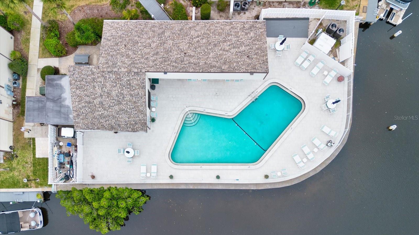 Aerial View of Community Pool & Clubhouse