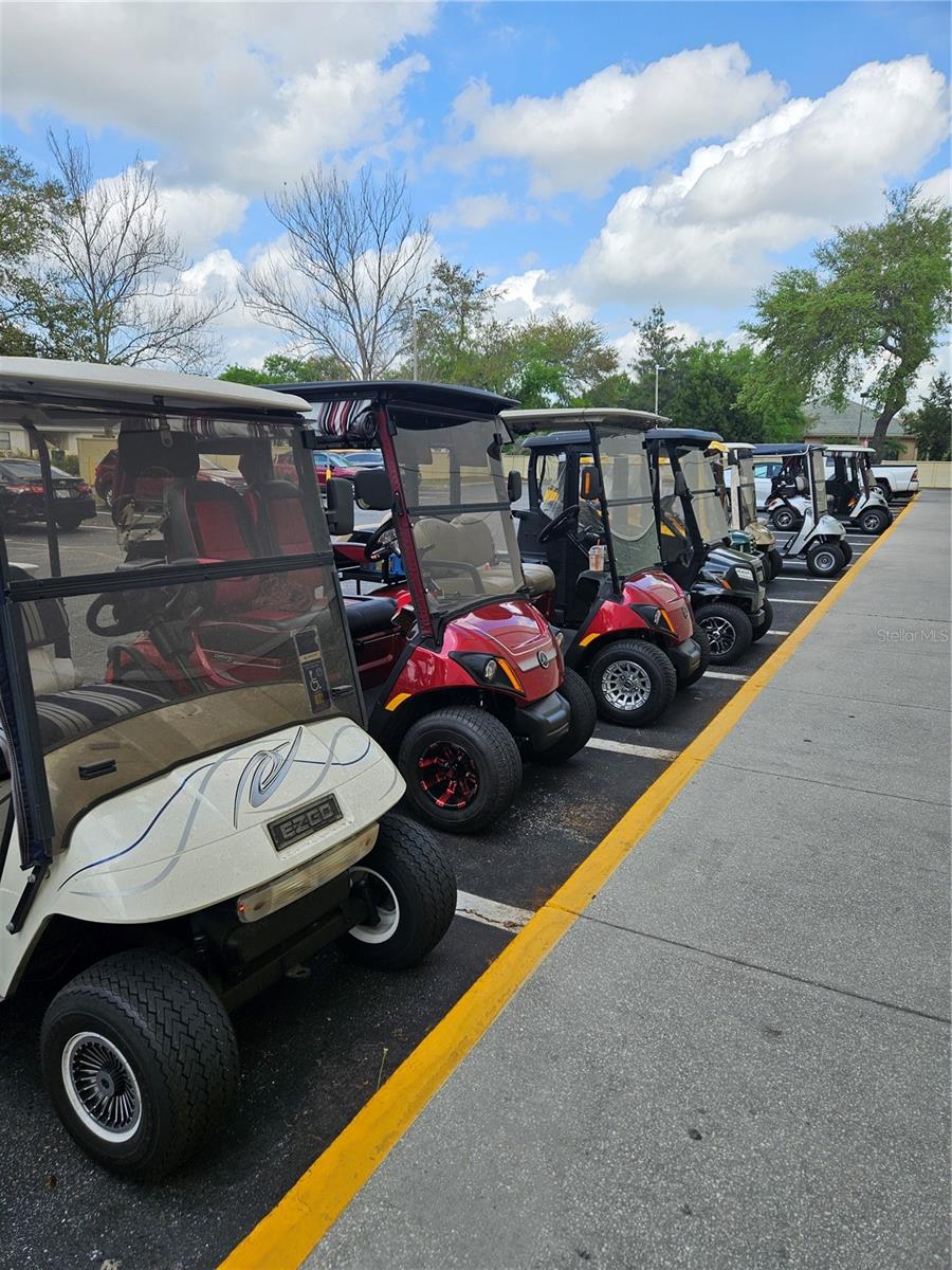 Golf Cart parking at Public Grocery store