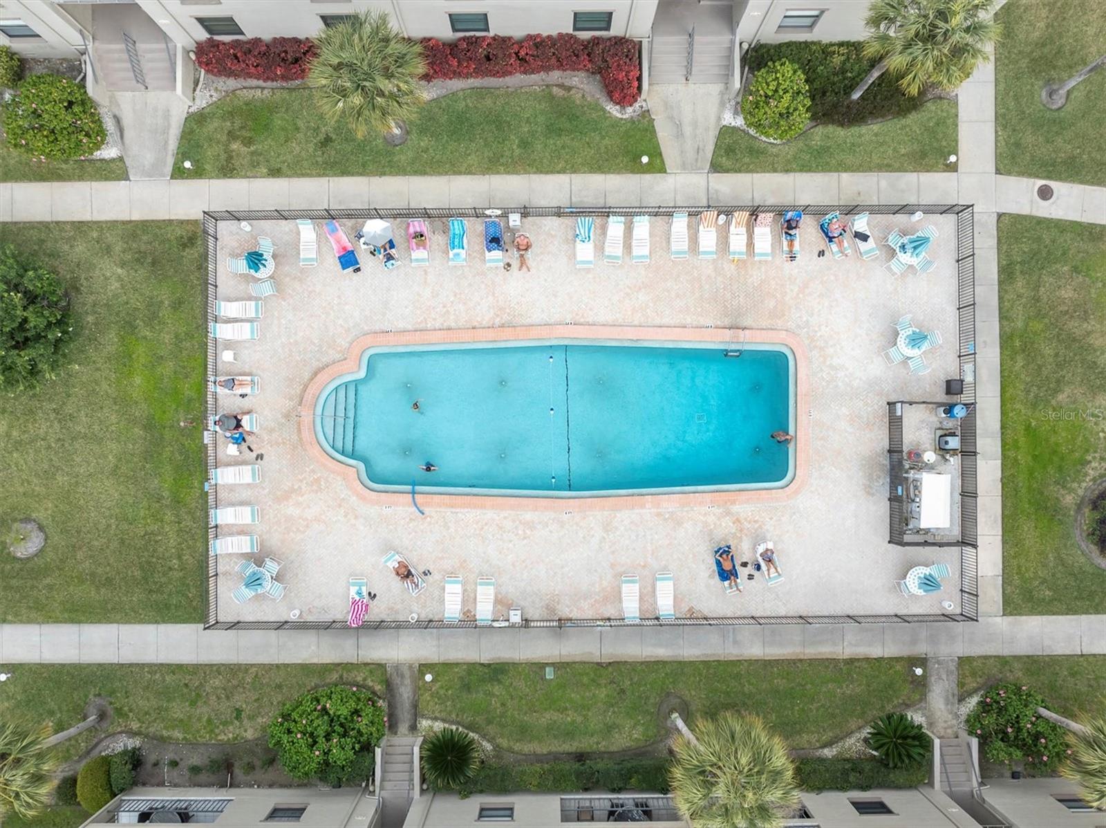 Aerial of community pool