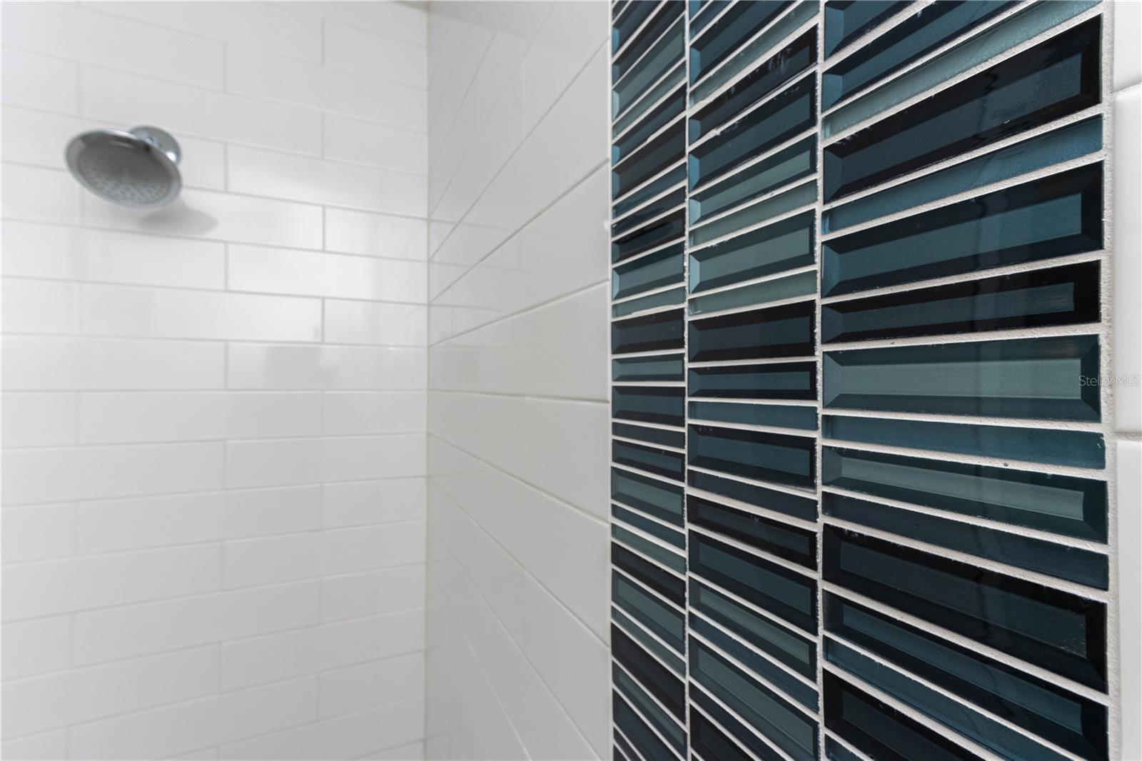 Master bathroom custom tile elements