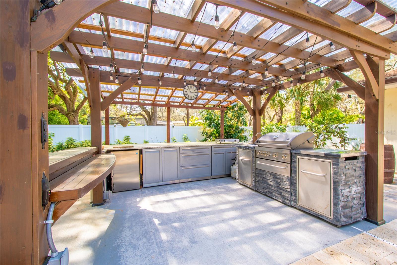 A beautiful outdoor kitchen.