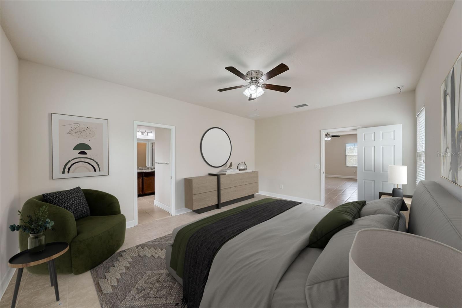 Primary bedroom virtual staging