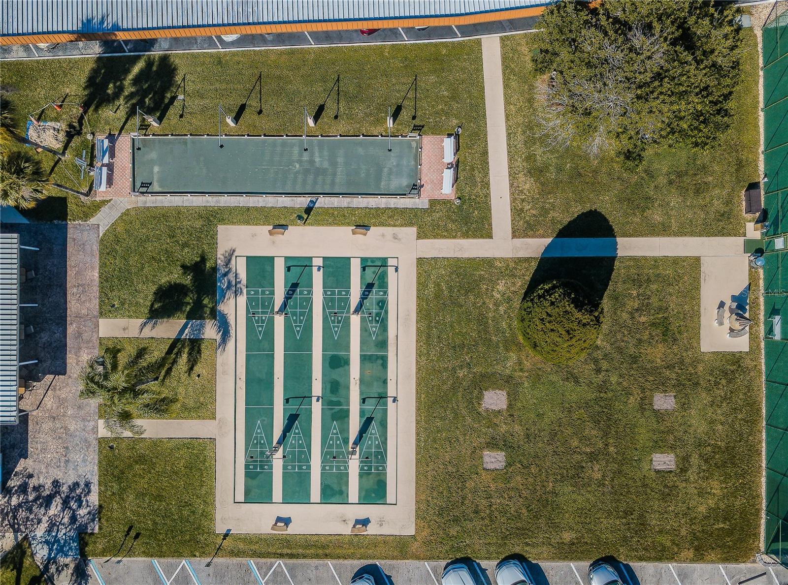 Aerial of Shuffleboard and Bocce