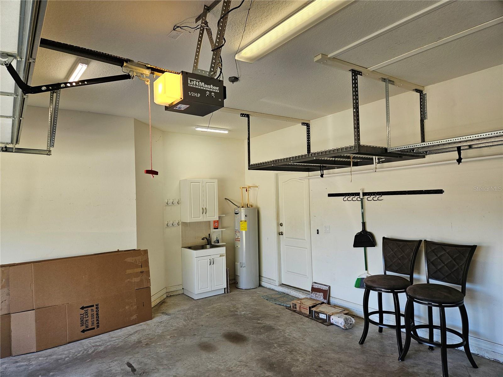 Garage with storage racks