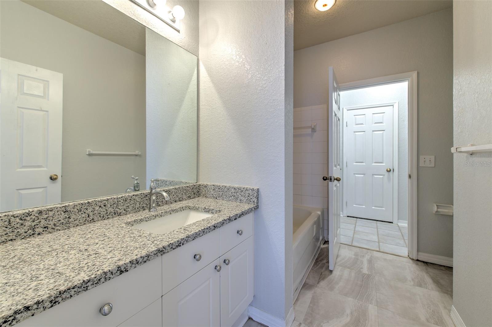 bathrooms with new granite coutertop