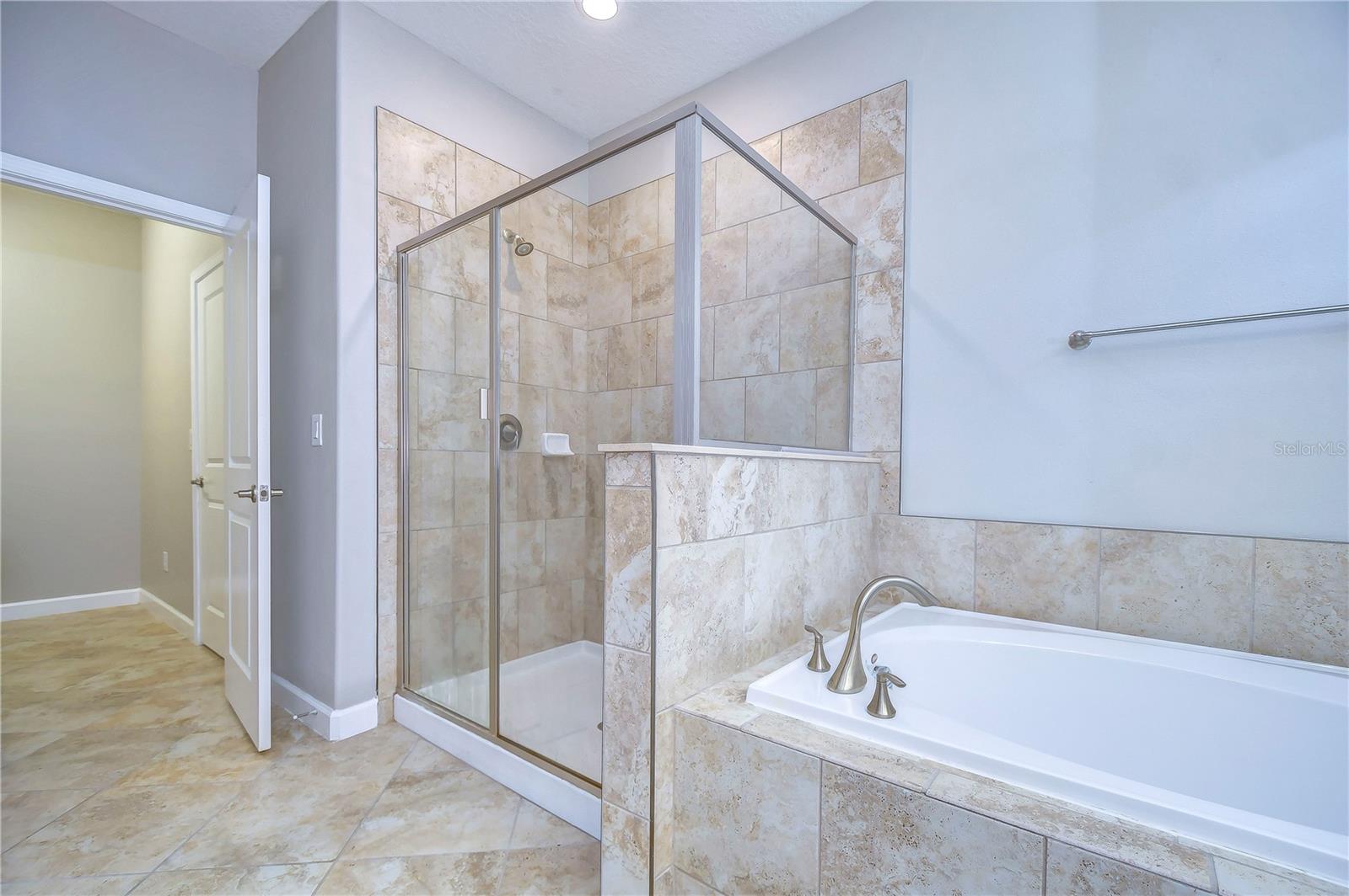 Separate shower and soaking tub!