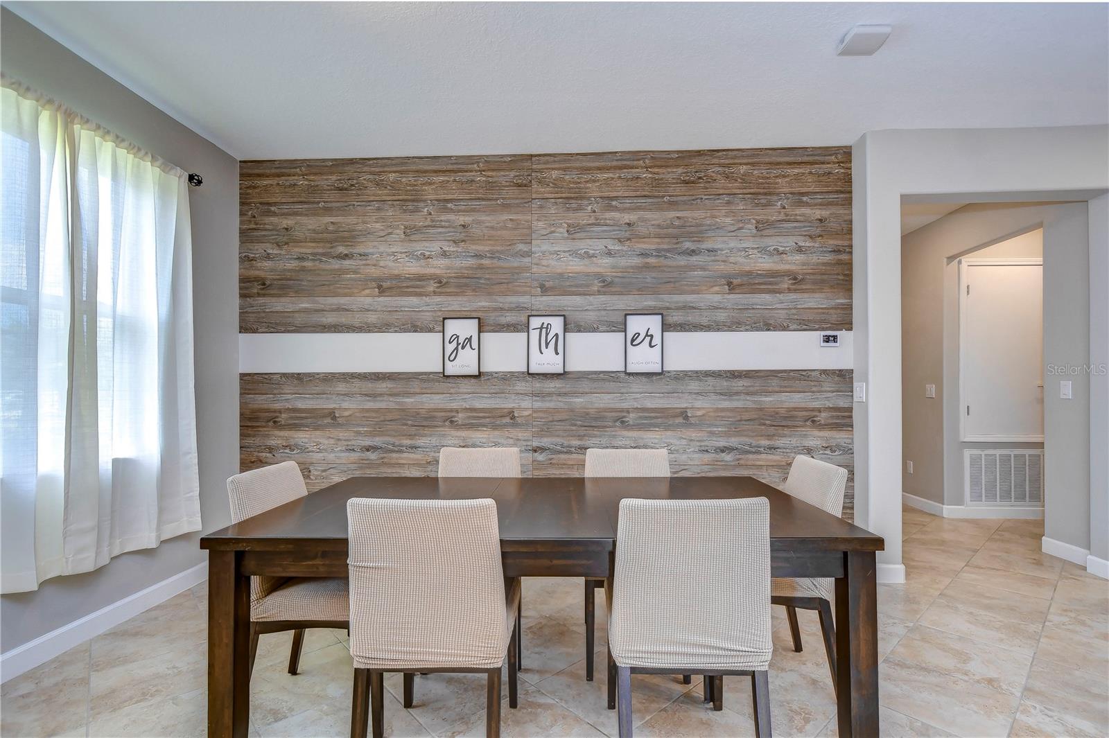 Dining room with feature wall!