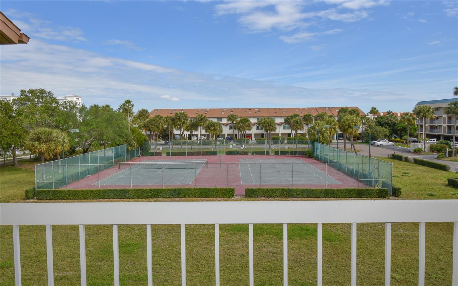 View from Balcony- overlooking the tennis courts