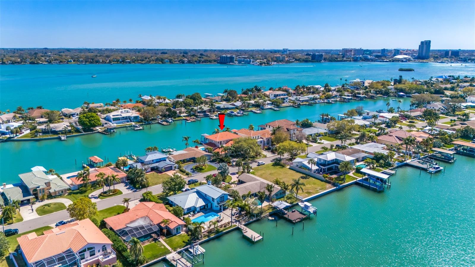 Aerial view facing SE towards downtown Clearwater