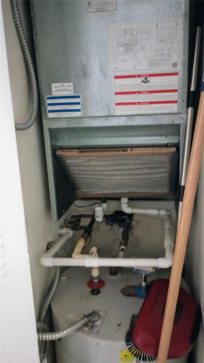 Air handler and water heater in the hall