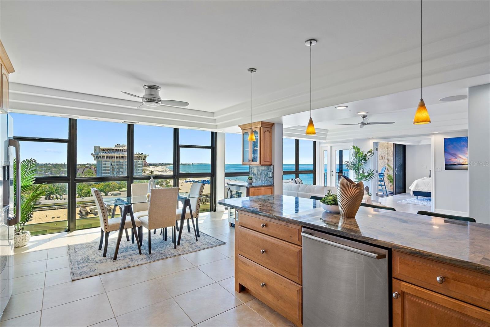 The view is the #1 focal point. But, the kitchen is also a stunner!