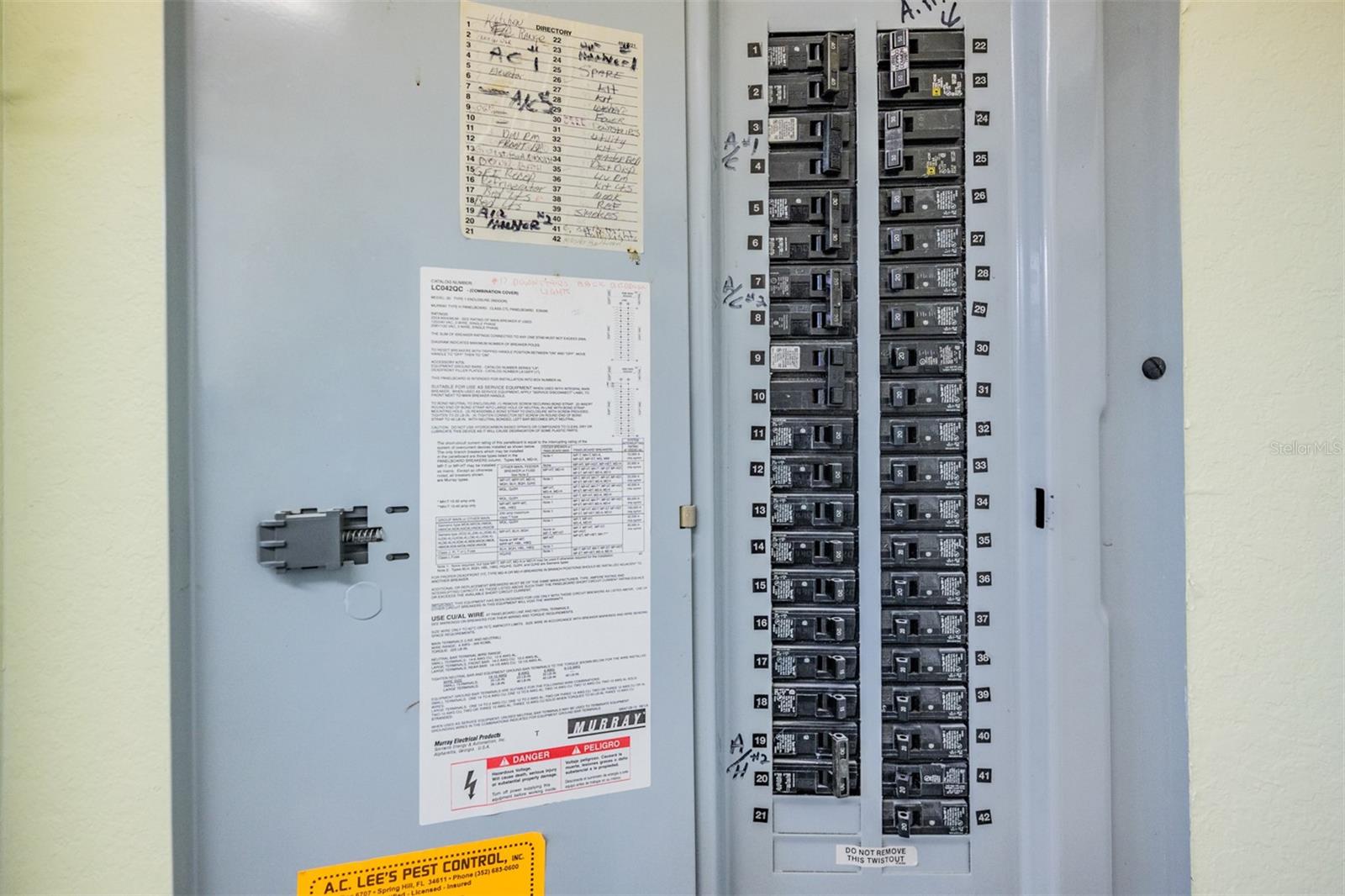 Electrical Panel located in the laundry room