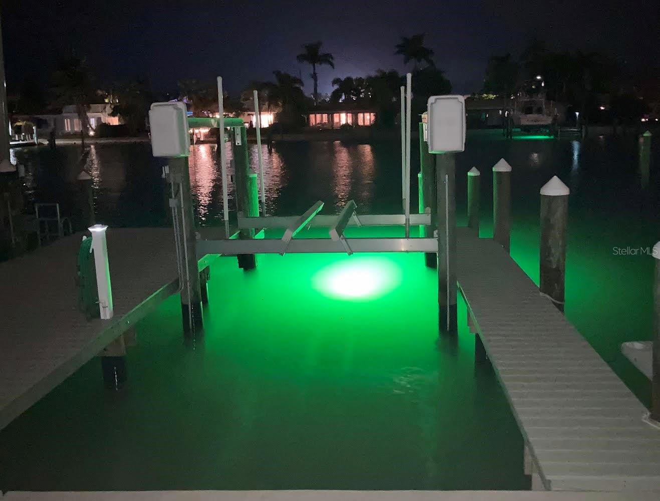 Awesome fishing with the green light under the dock!