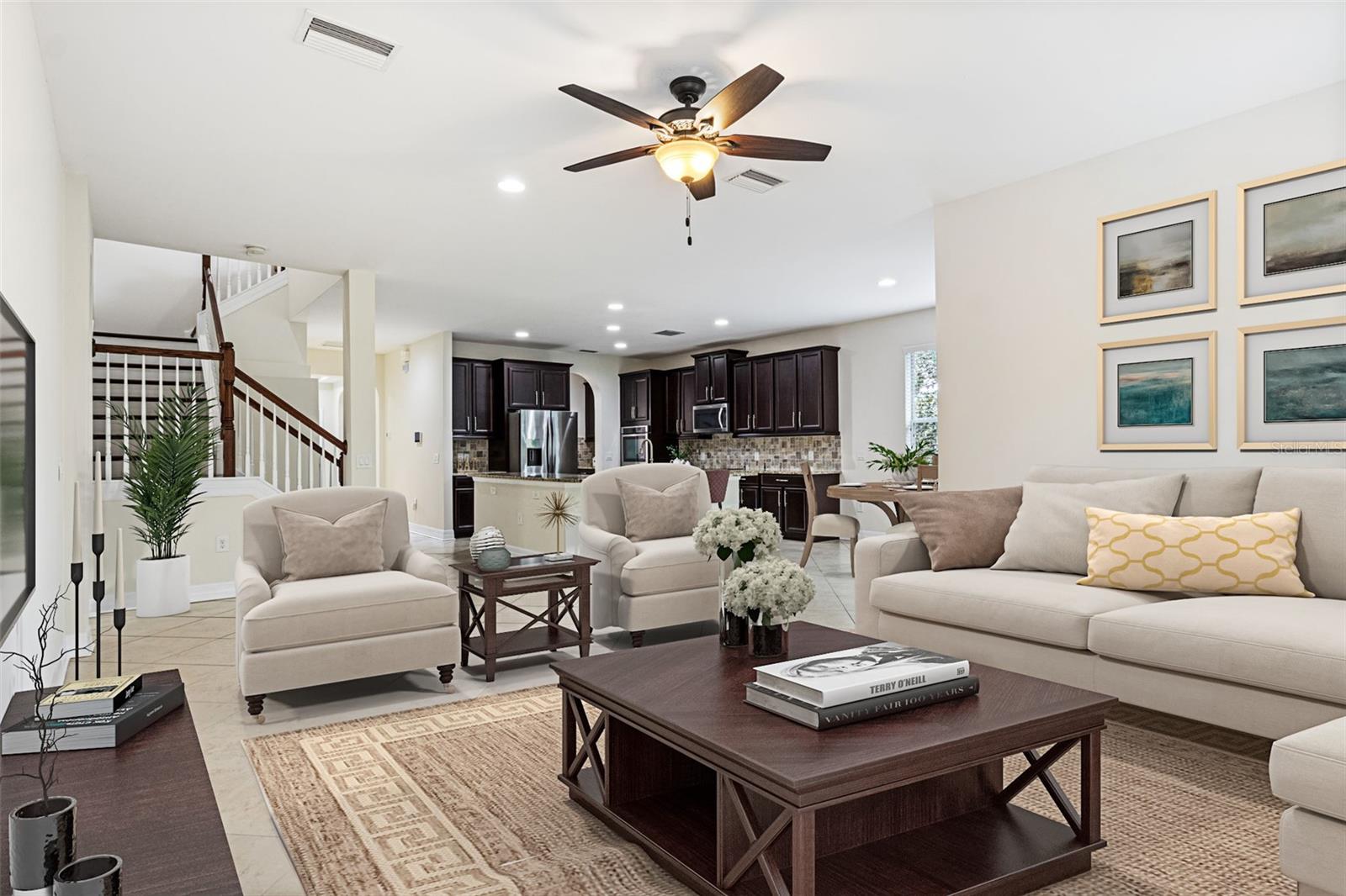 Staged Family Room - Open Concept