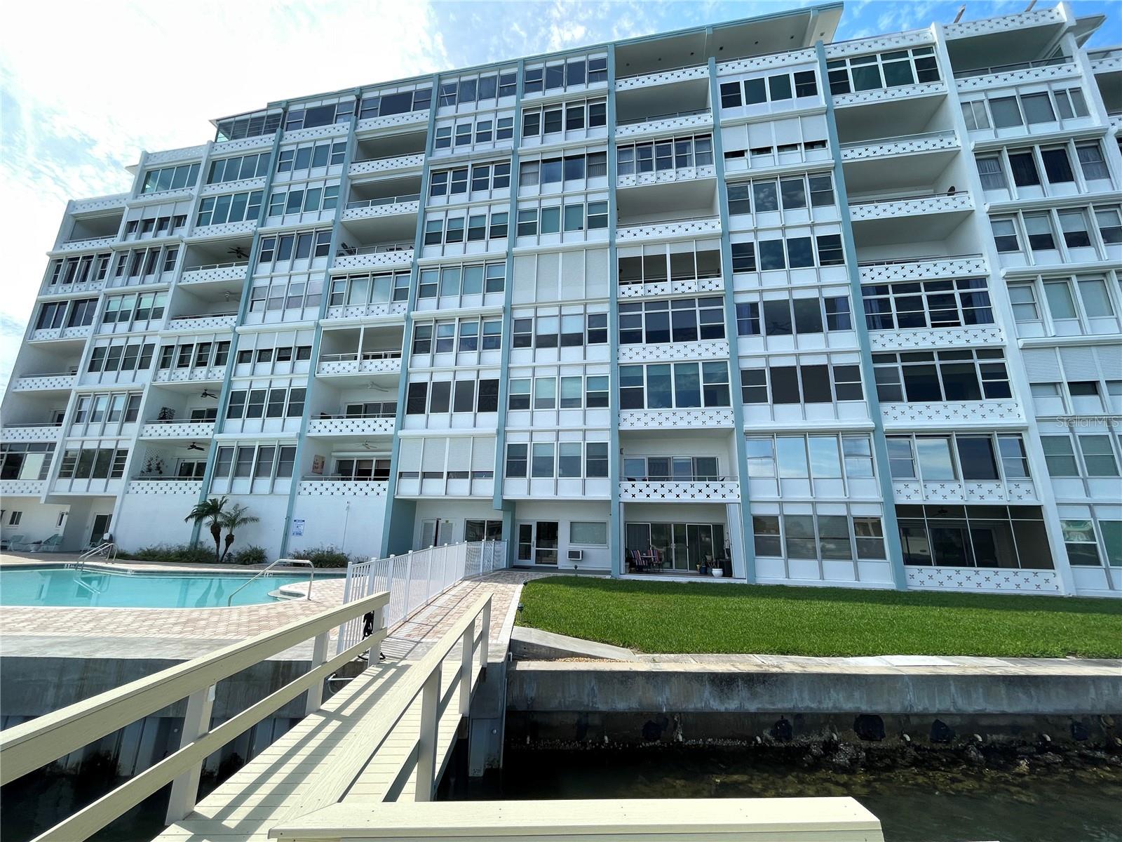 Back of the complex from the 2nd dock and pool area