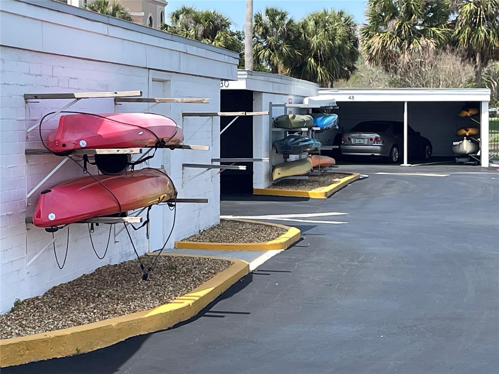 Storage areas for small watercraft/small monthly fee.