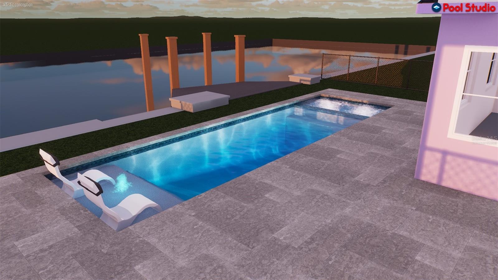 Virtually Staged Pool Design