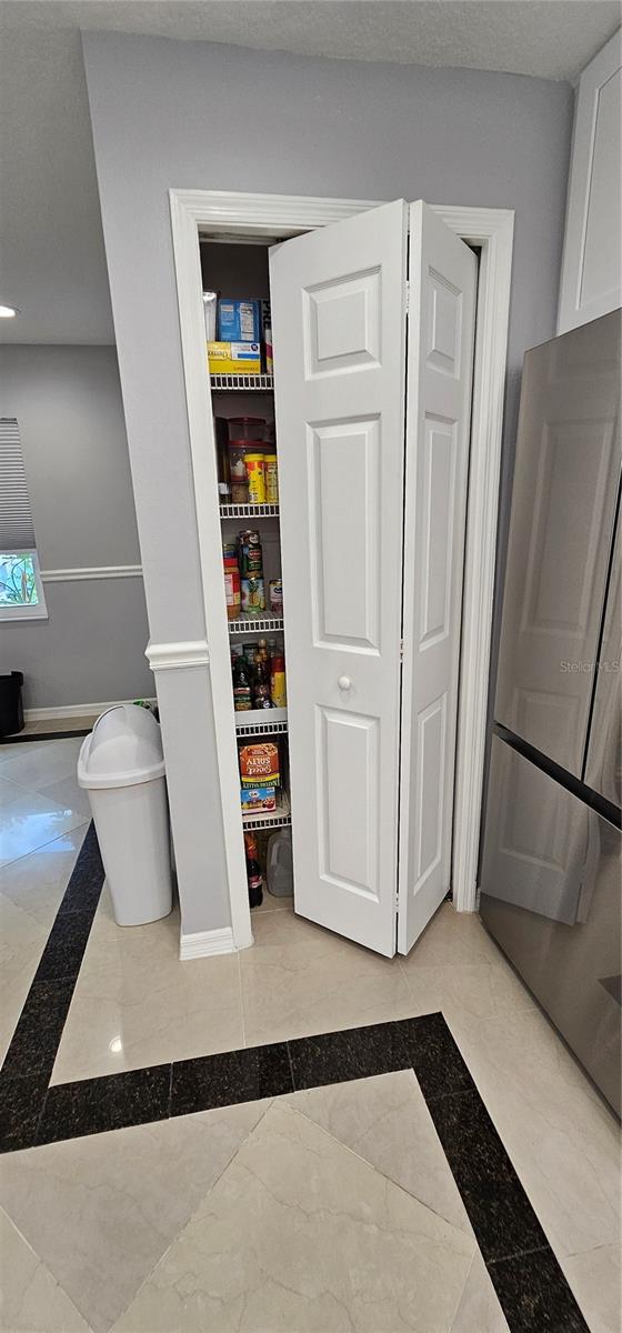 Pantry in kitchen for convenience