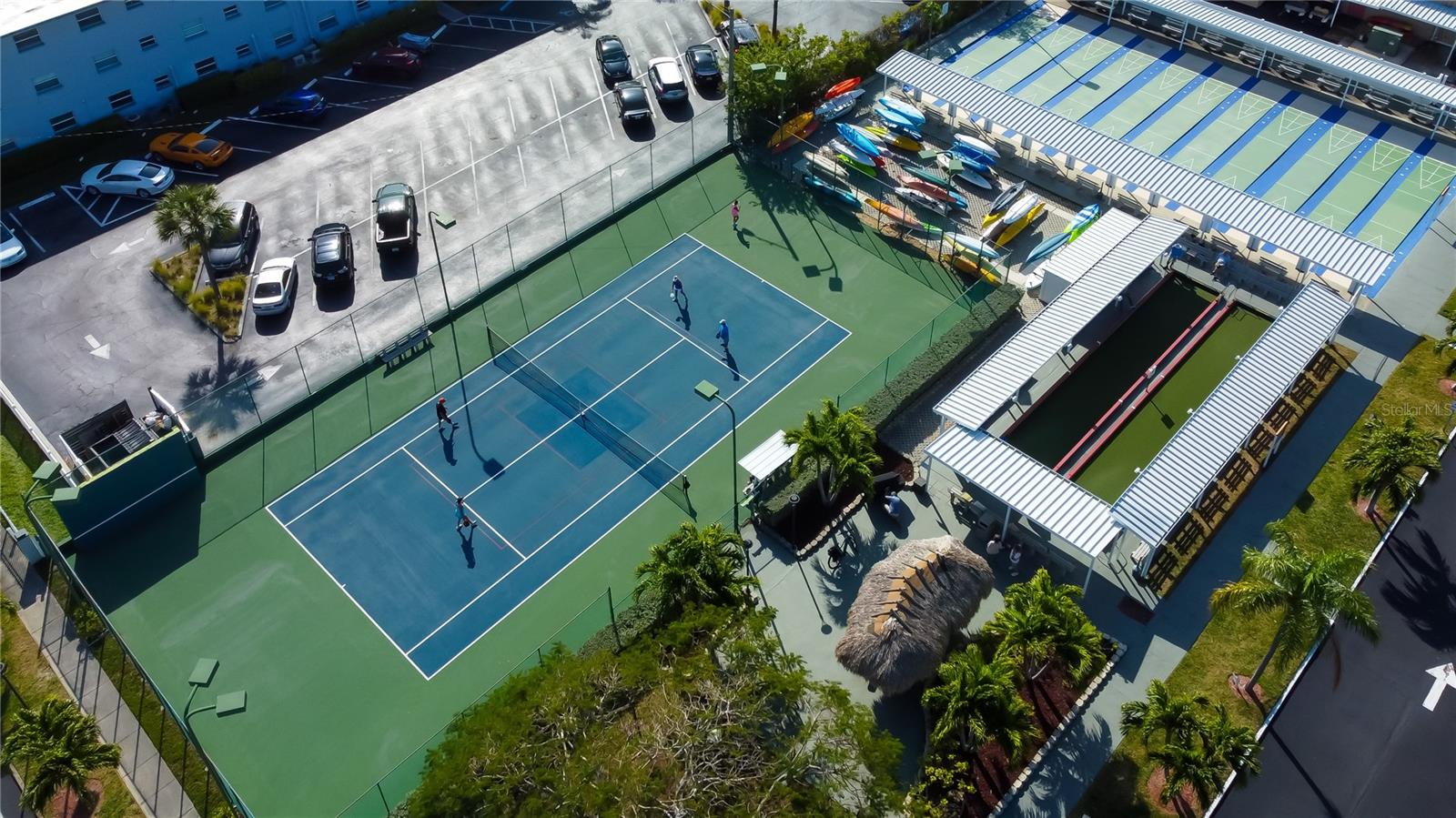 Aerial View of Tennis & Shuffleboard