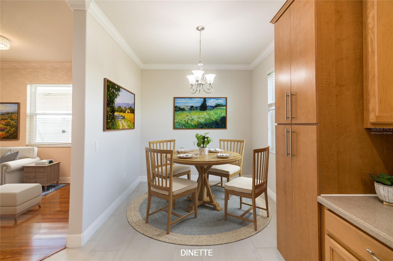 Virtually Staged Dining Area off the Kitchen
