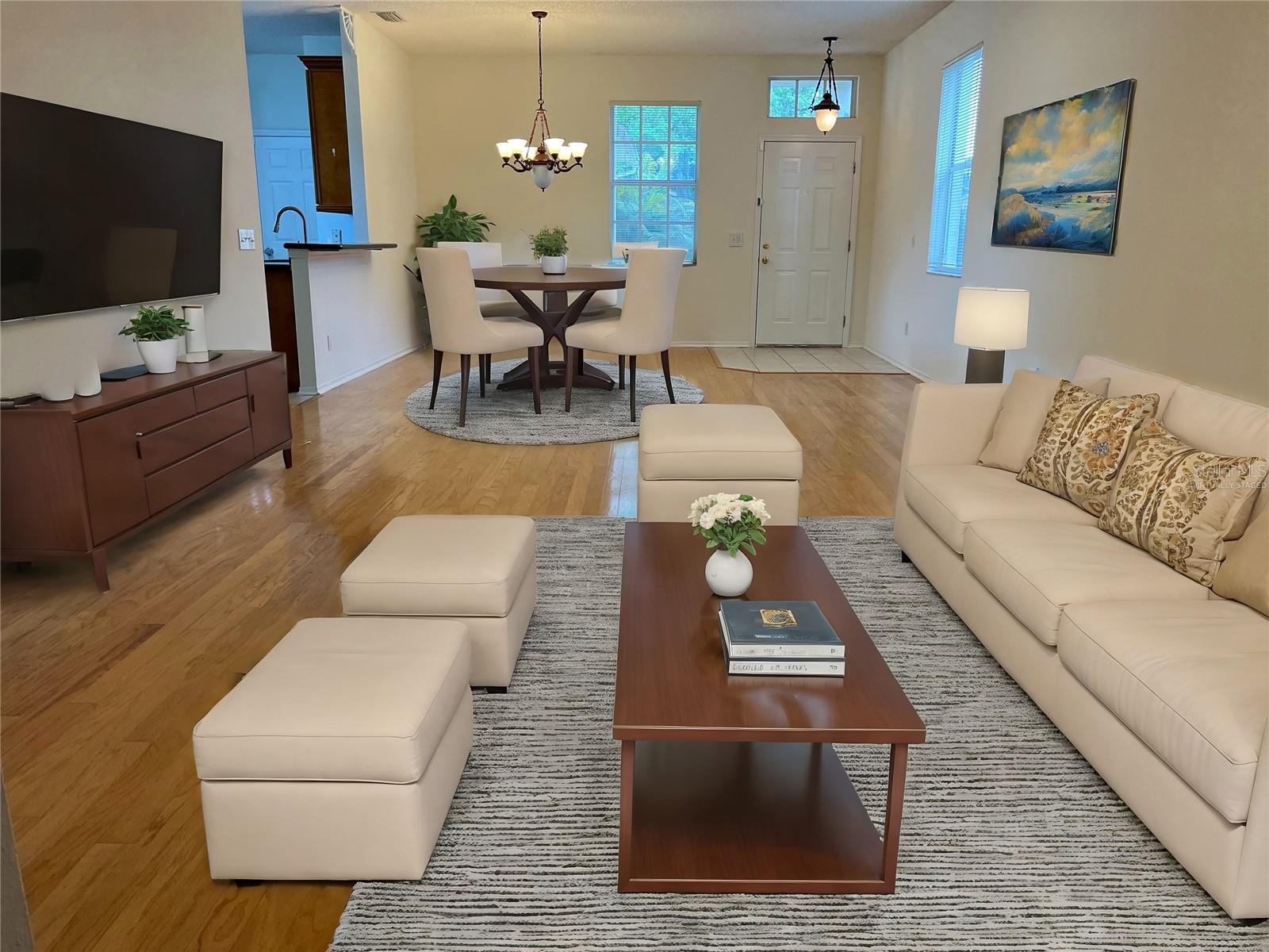 virtually staged living room