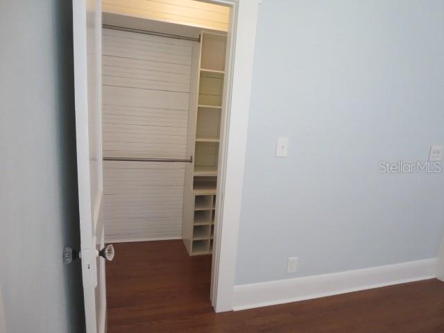 The secondary bedroom upstairs includes a walk in closet.