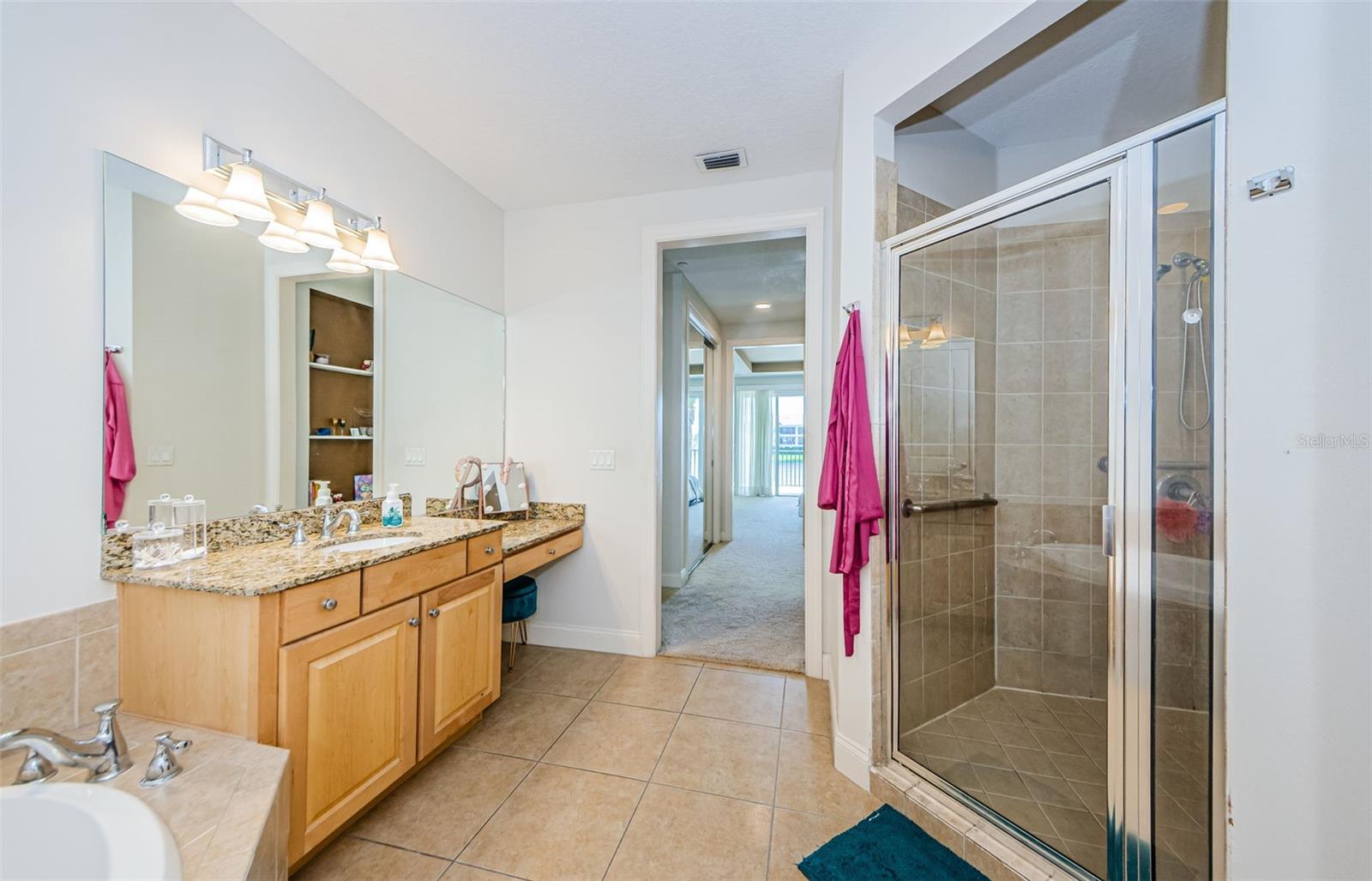Primary Bathroom has Soaking Tub and Separate Walk In Shower