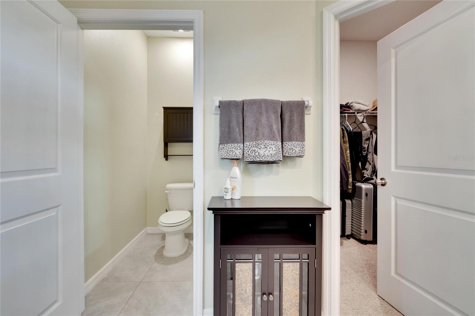 Primary Bathroom showing Water Closet and Walk-in Closet