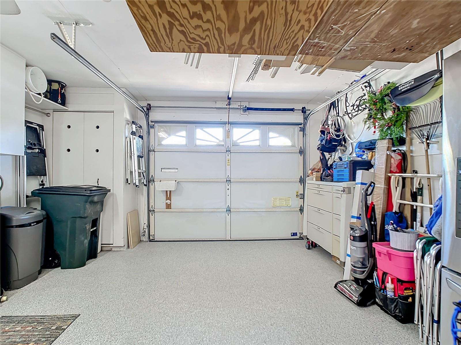 1 Car Garage with epoxy concrete flooring