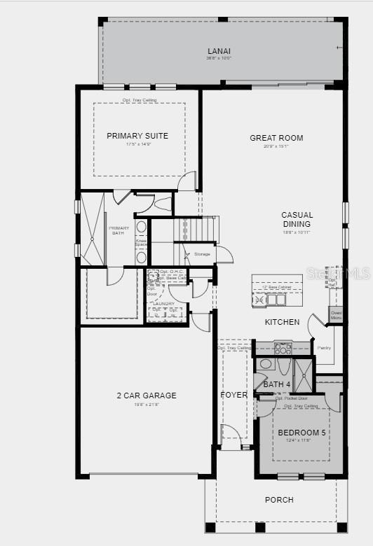 Structural options include: first floor guest suite, shower at bath 4, covered extended lanai, outdoor kitchen rough-in, pocket sliding glass door, and 8' interior doors.