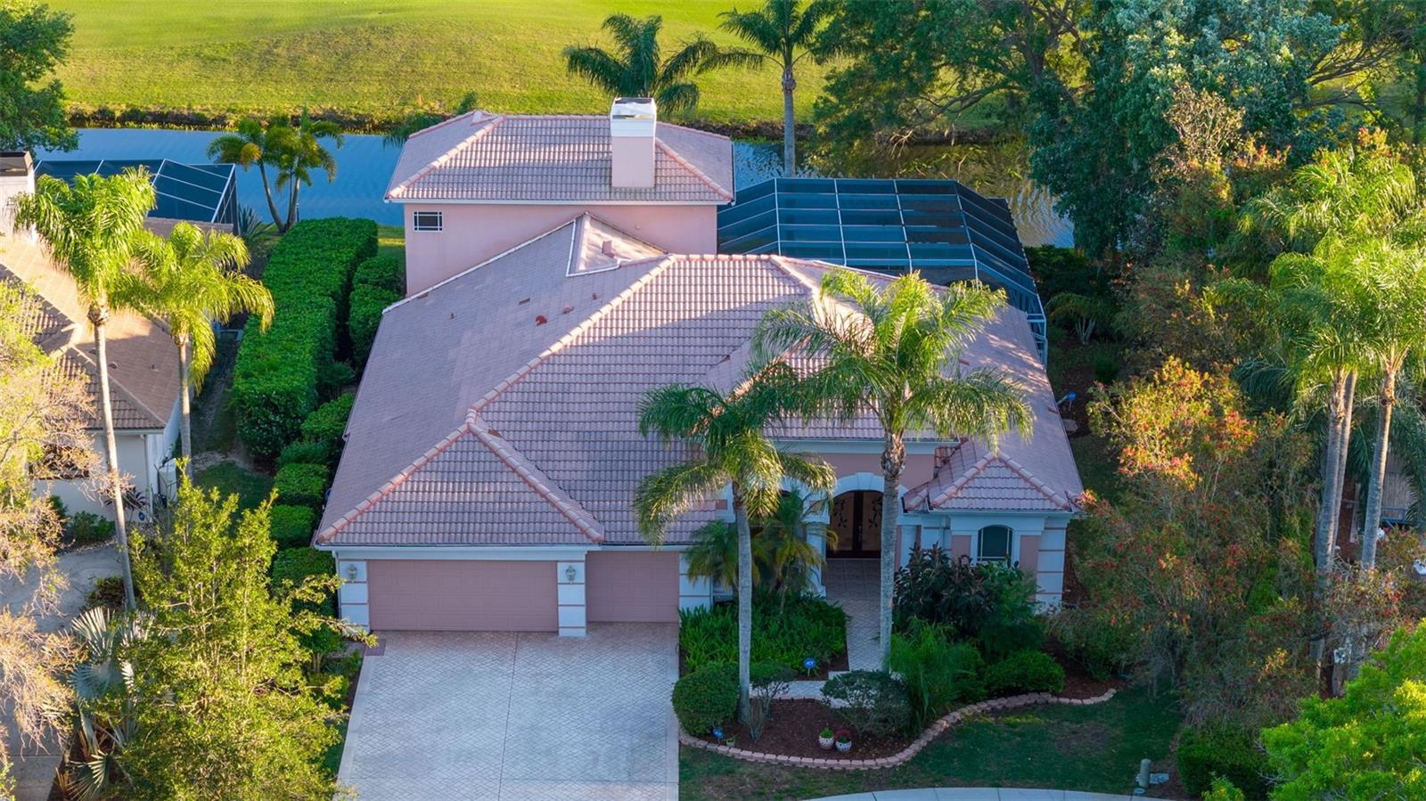 Front Aerial - with Golf Course and pond view!