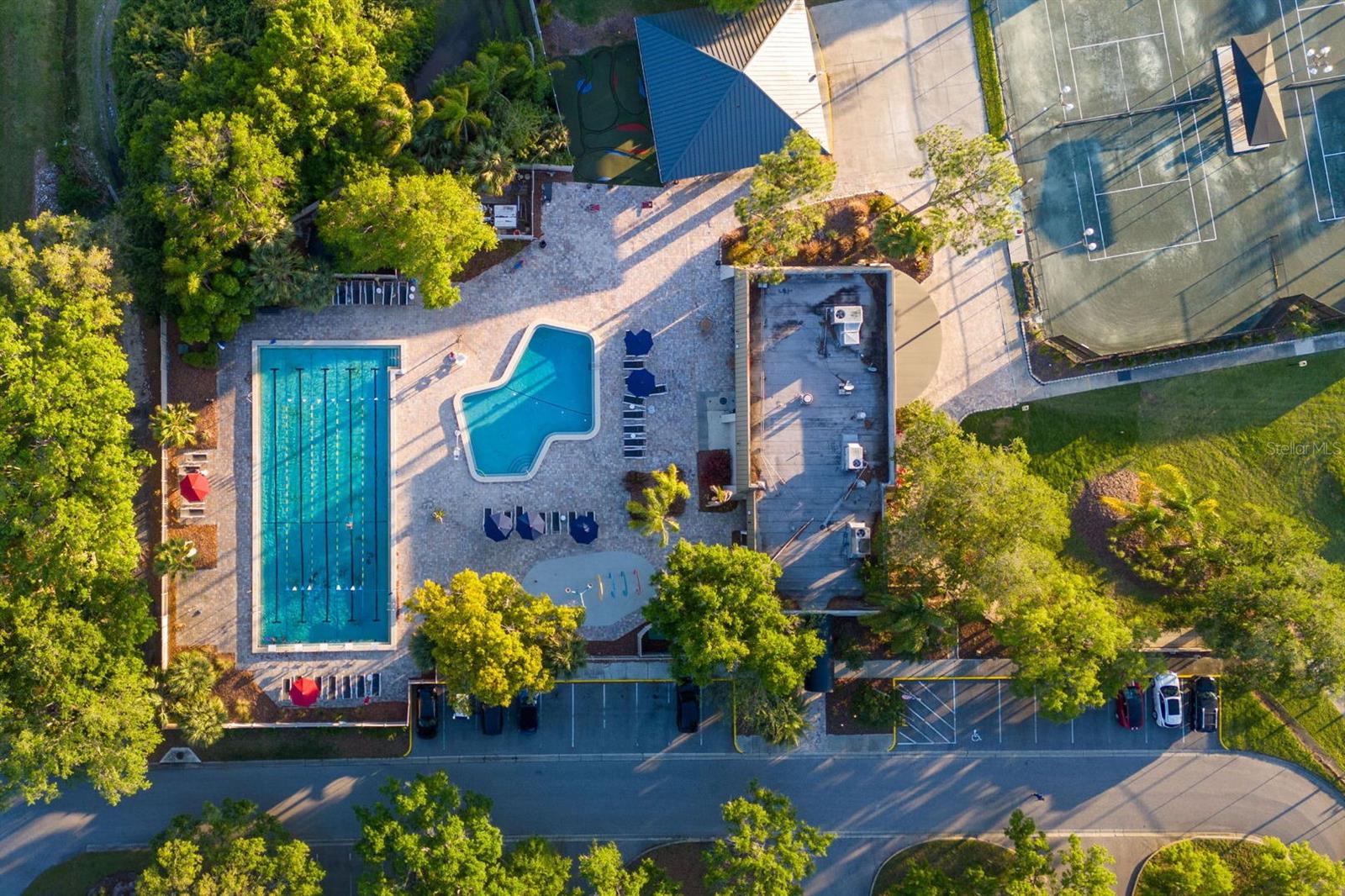 HOA Amenity -Aerial view of community pool