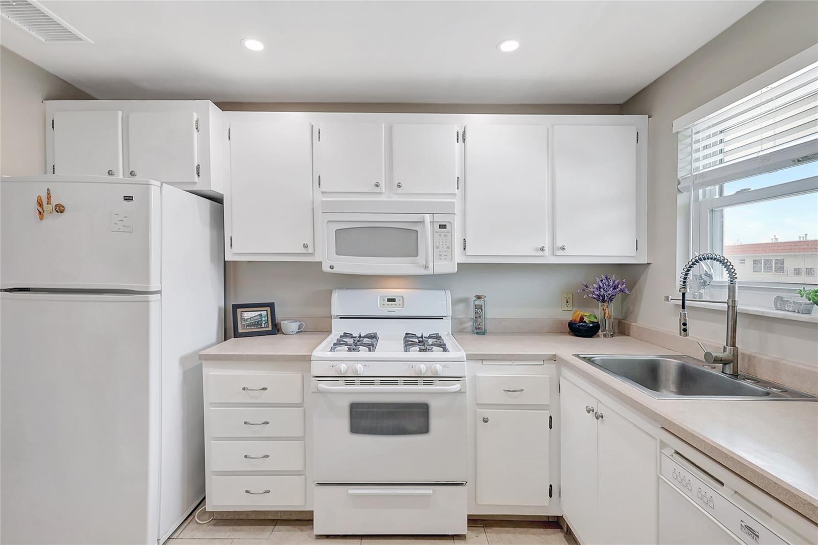 White cabinets and appliances
