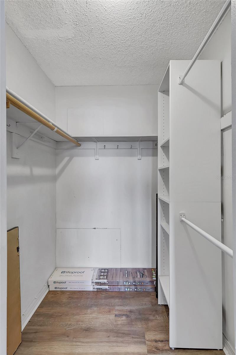 Bedroom has a large walk in closet