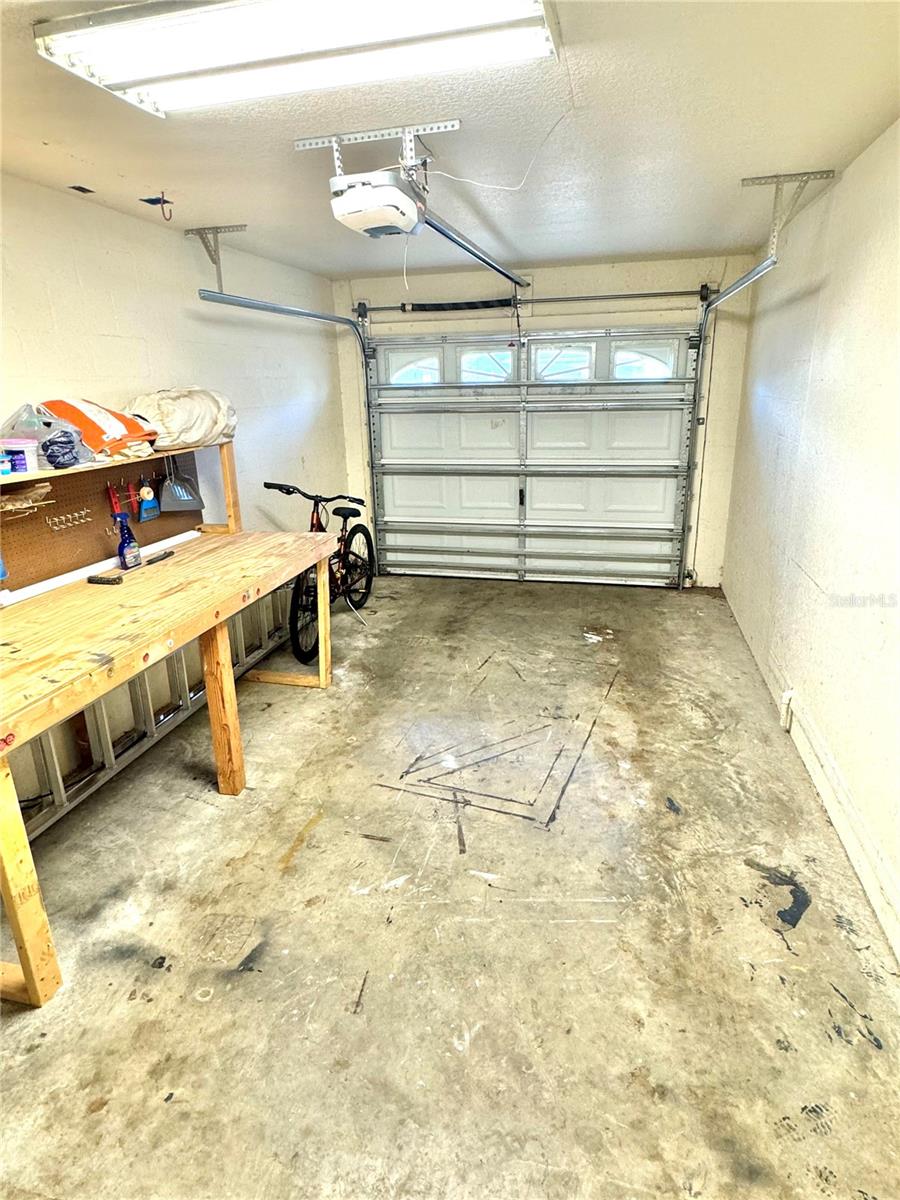 Garage with workbench