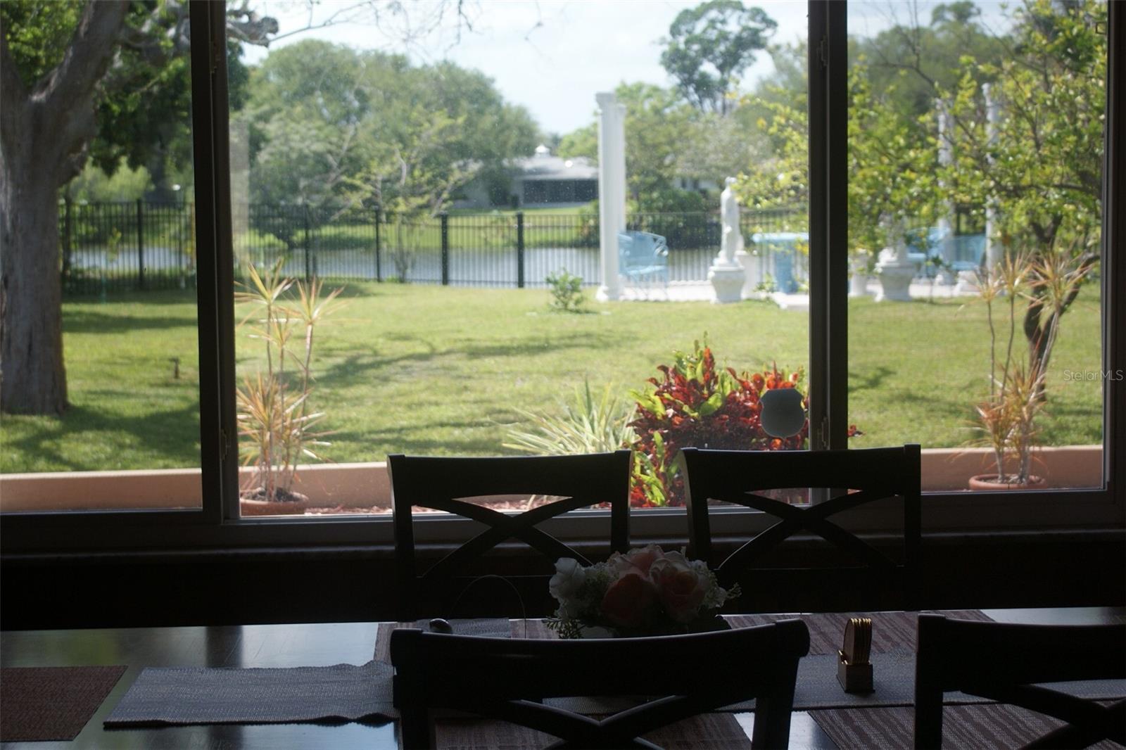 View from dining room of lake