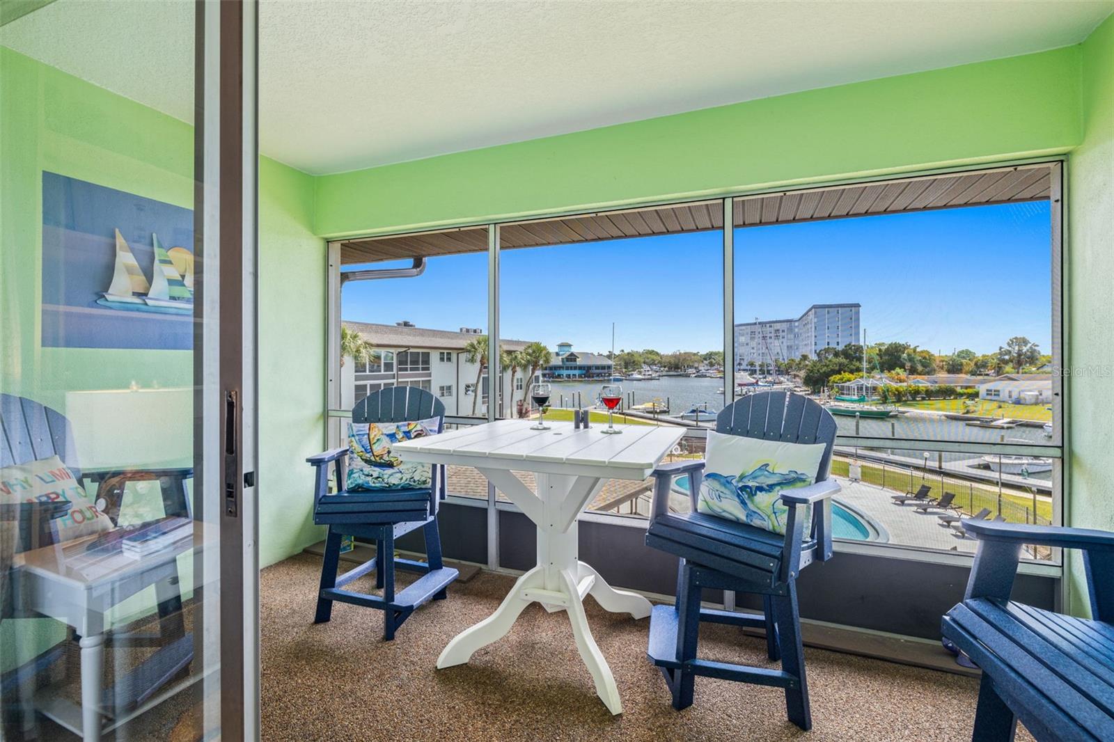This is  the view dreams are made of!  Beautiful water and pool views! You can literally spend your entire day here watching the manatees and dolphins!