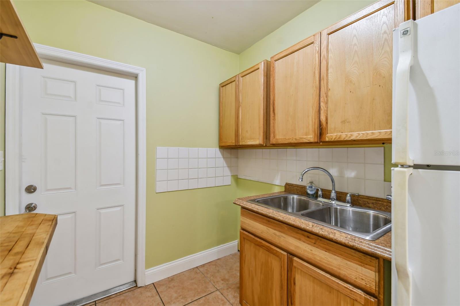 Kitchen in Studio Apartment with room for a stove.