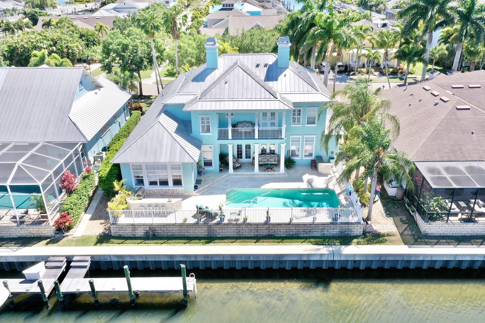 Metal roof, private boat dock with direct access to Tampa Bay