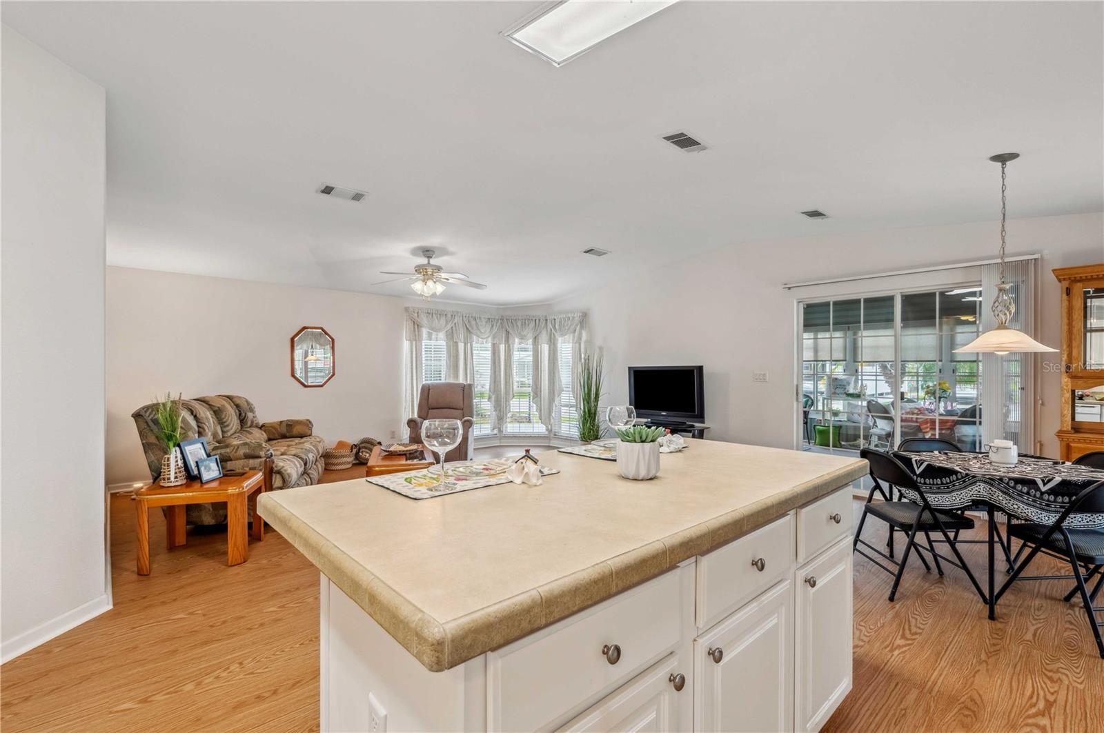 Kitchen, dining, and living room offer open concept for easy entertaining.