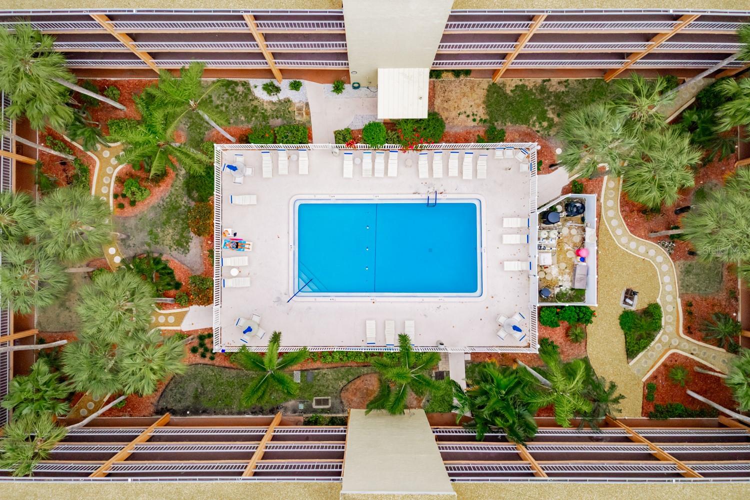 Aerial of the pool