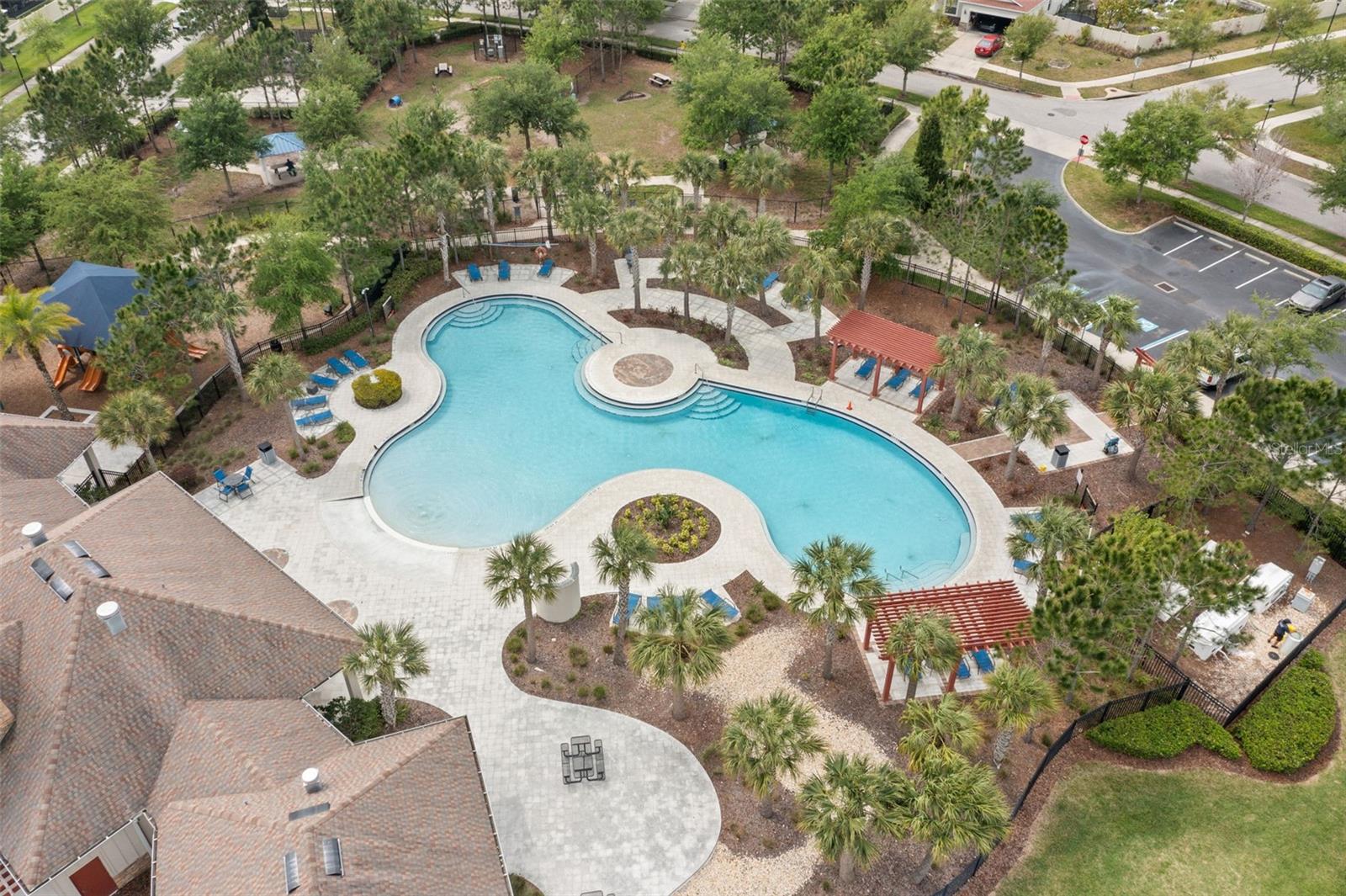 Aerial view of community pool