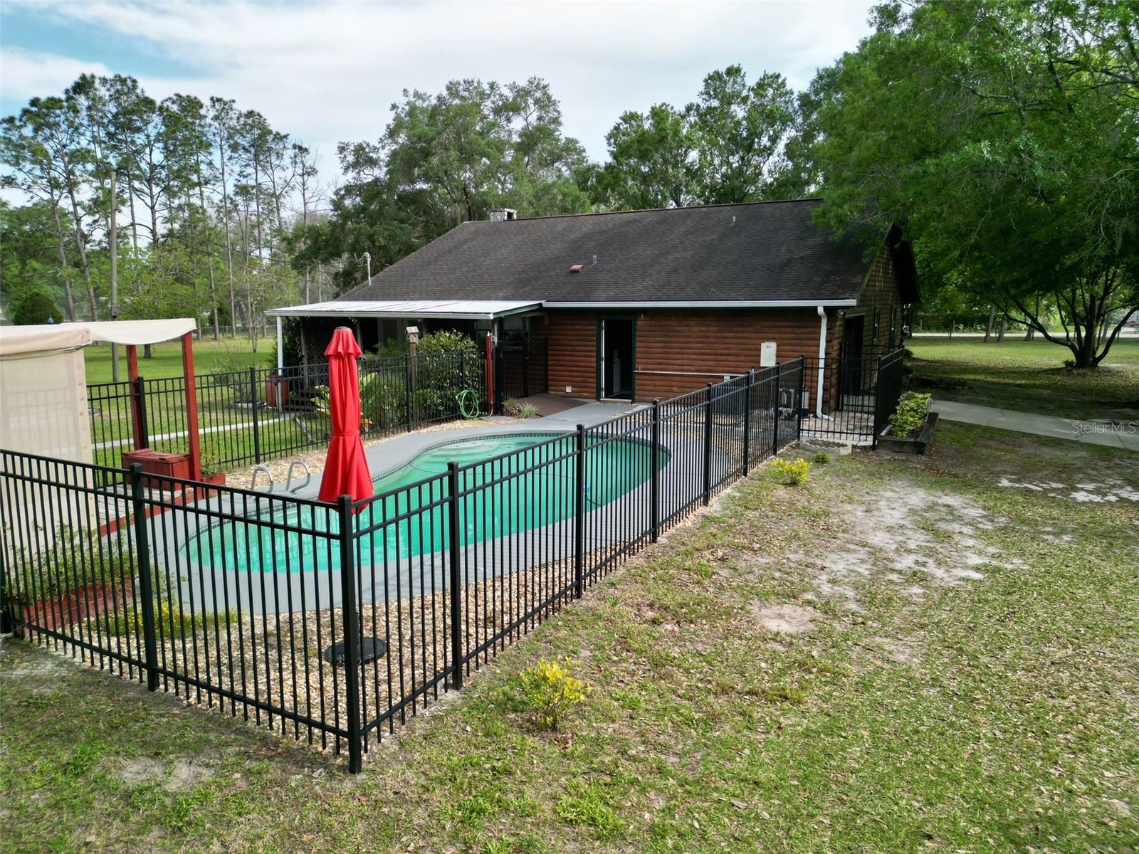 pool with security fence