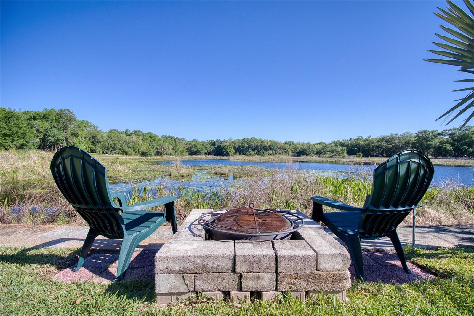 Fire pit on the lake