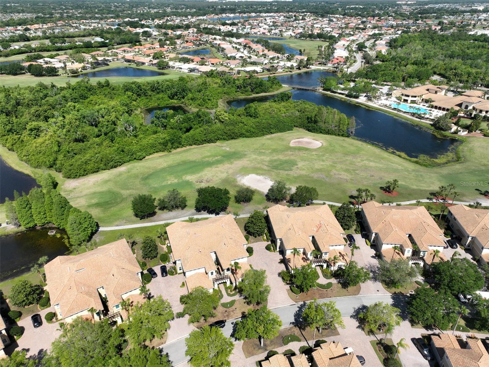 Community aerial view, Renaissance Country Club is at the top of the photo.
