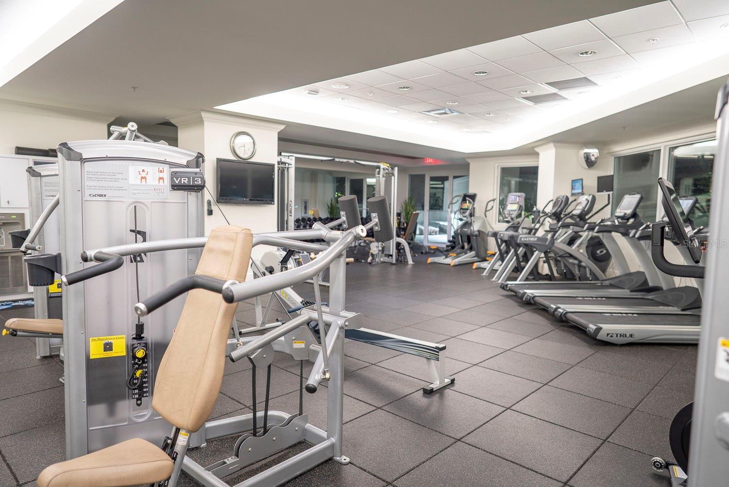 Fully equipped fitness center.