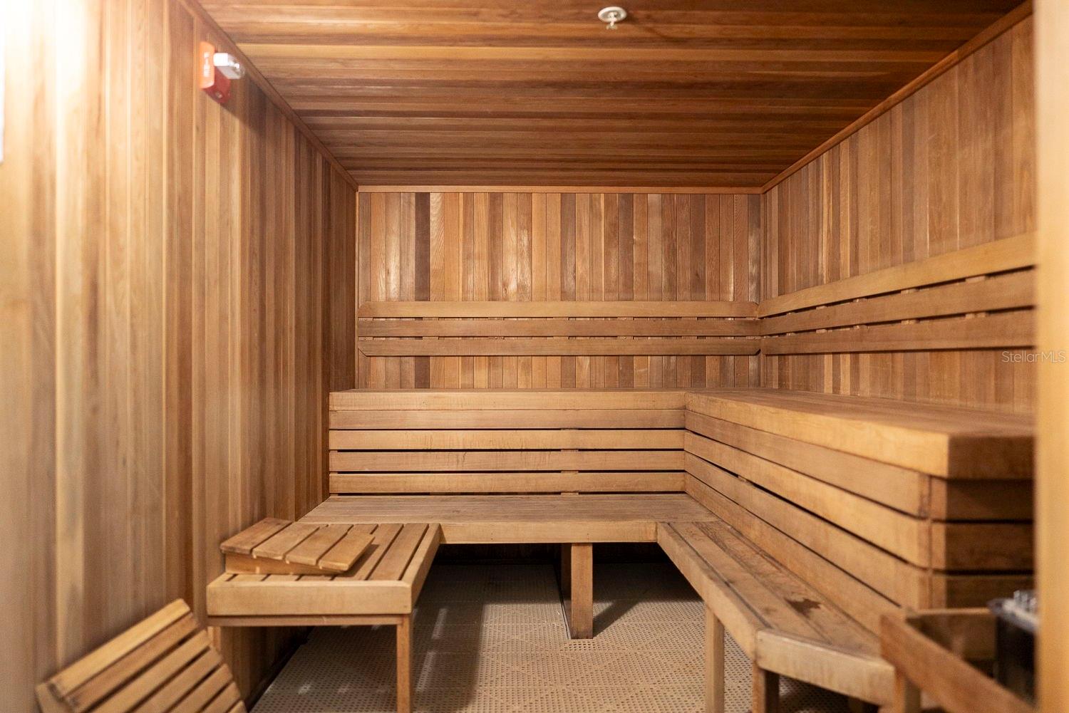 A look inside the sauna.