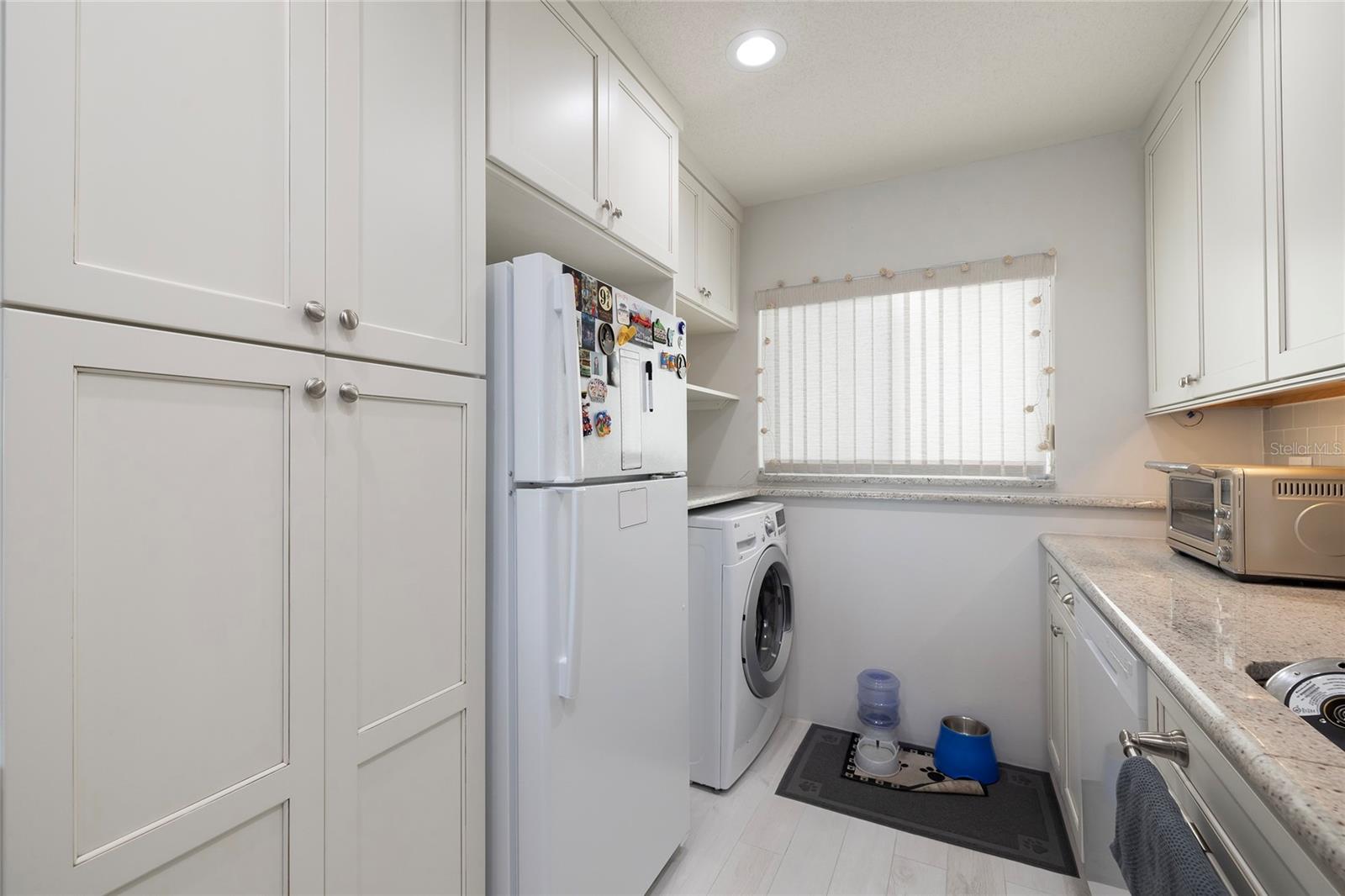 Washer hookup with AMPLE space for stacking a dryer, or swap to a washer/dryer combo!