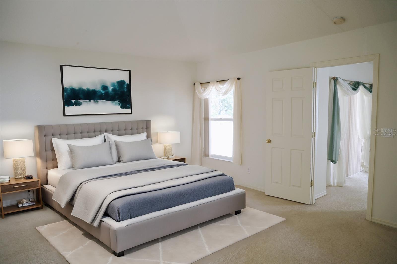 VIRTUALLY STAGED Master bedroom