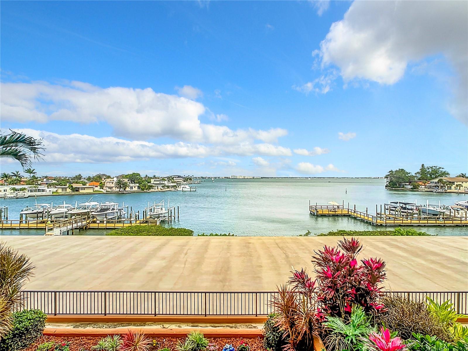 What a perfect view - looking straight out to Boca Ciega Bay and the Intracoastal Waterway